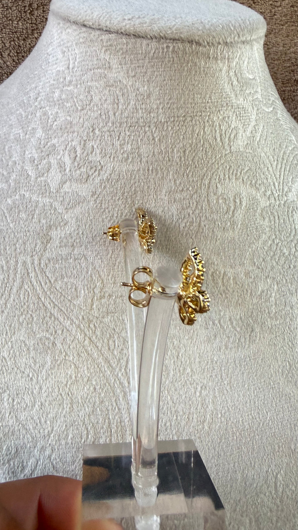 Gold plated butterfly earrings