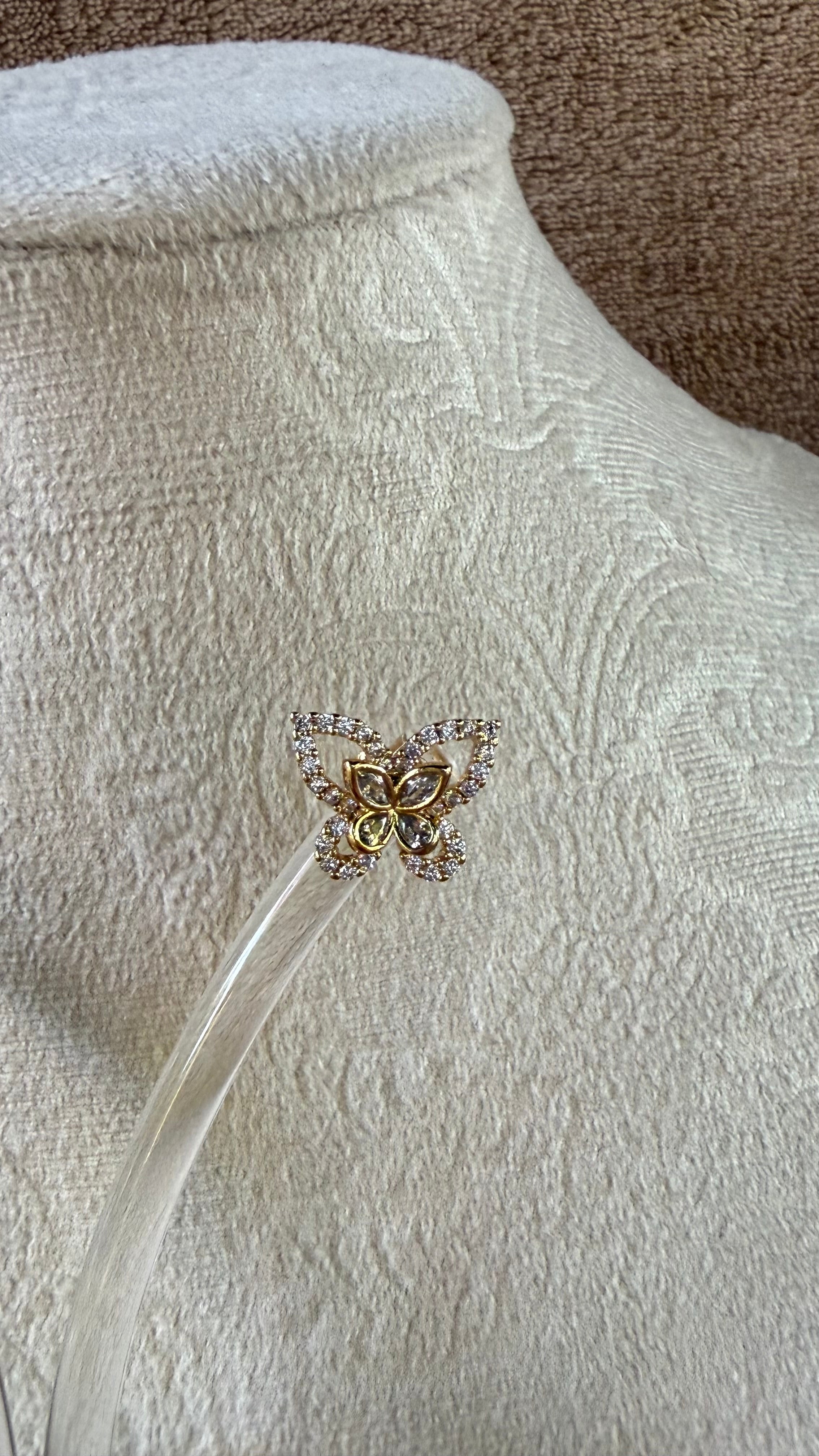 Gold plated butterfly earrings