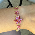 Gold plated flower bracelet