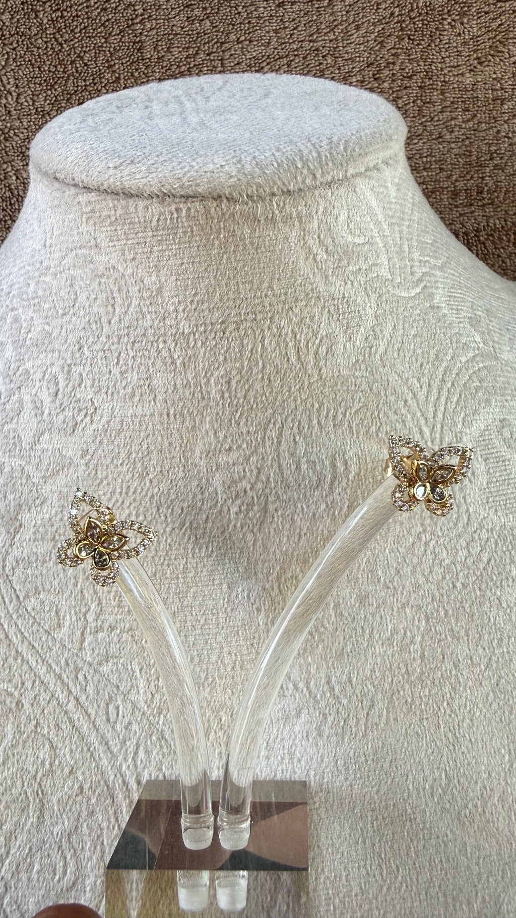 Gold plated butterfly earrings
